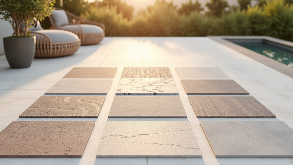 Détail d'un carrelage extérieur résistant à l'eau