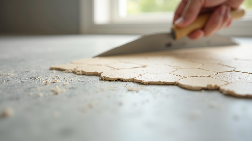 Pose de carrelage dans une salle de bain avec colle hydrofuge
