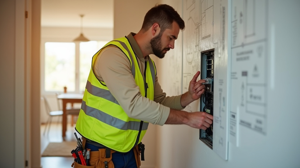 Électricien professionnel à Saint-Médard-en-Jalles travaillant sur une installation électrique