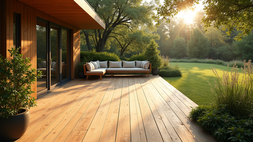 Outils d'entretien pour terrasse en bois : brosse, saturateur, huile de finition