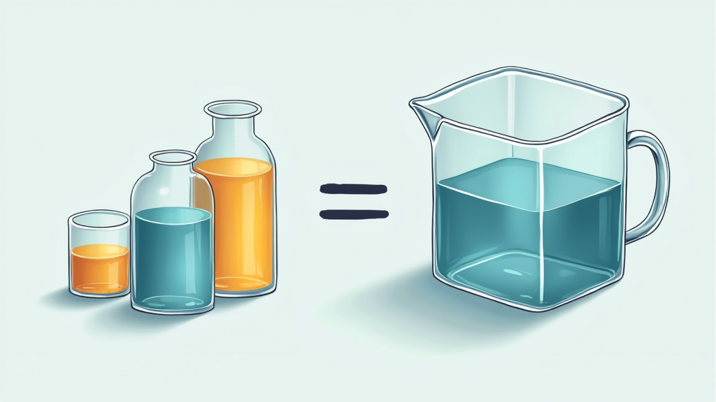 Illustration d'un mètre cube et de litres pour la conversion de volume