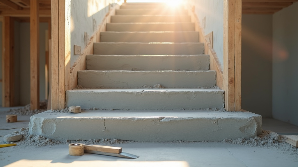 Escalier en béton brut intégré dans une maison contemporaine