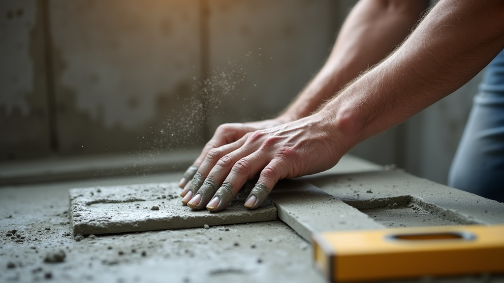 Tracé des dimensions d'escalier sur un mur avec niveau laser