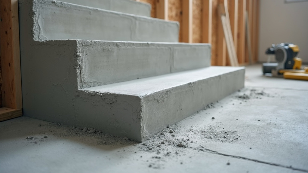 Construction d'escalier en béton avec coffrage et ferraillage