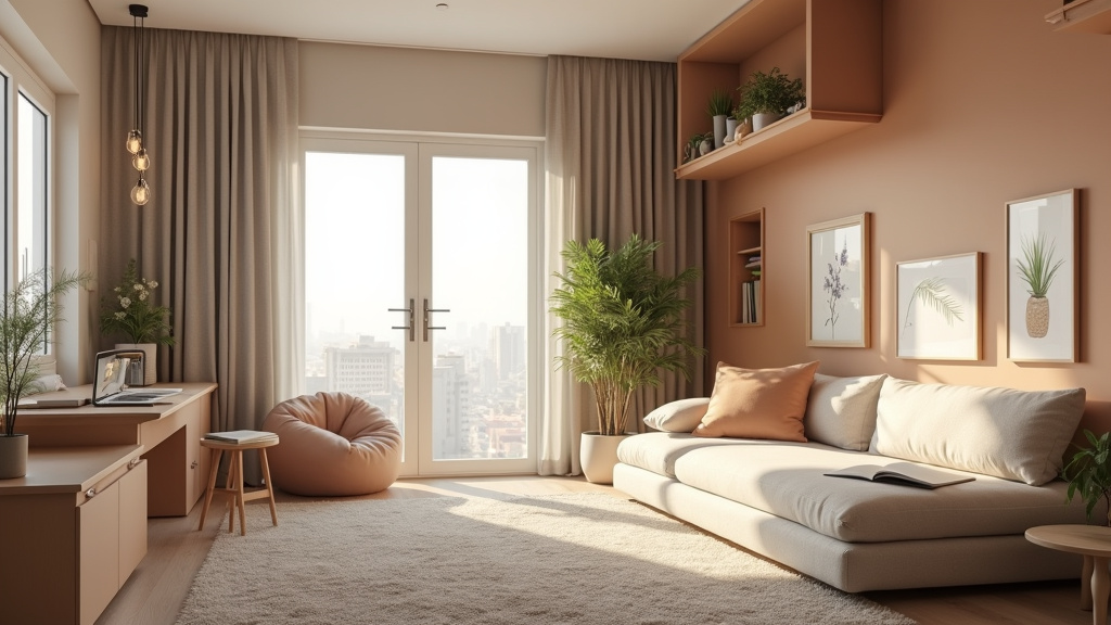 Chambre d'ado moderne et fonctionnelle avec mobilier sobre et touches de couleurs tendance 2026