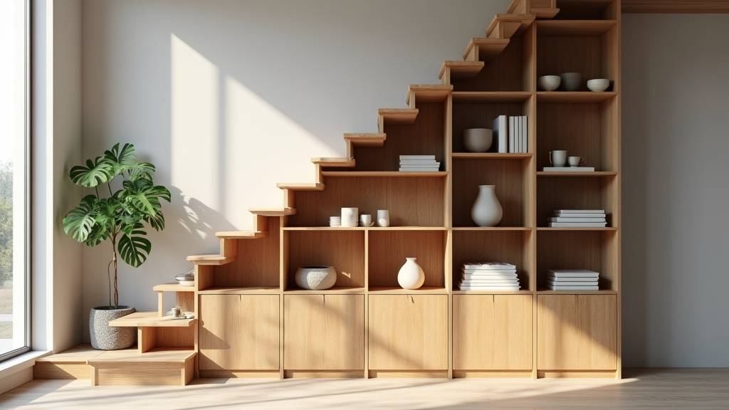 Étagère escalier standard en bois mélaminé