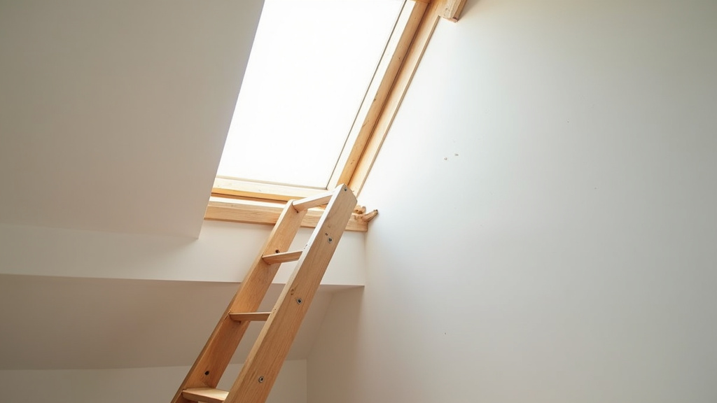 Escalier escamotable avec marches antidérapantes et main courante