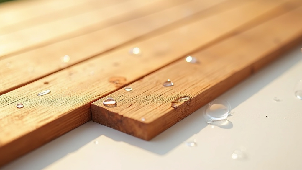 Détail d'une terrasse en bois avec lames striées et lisses