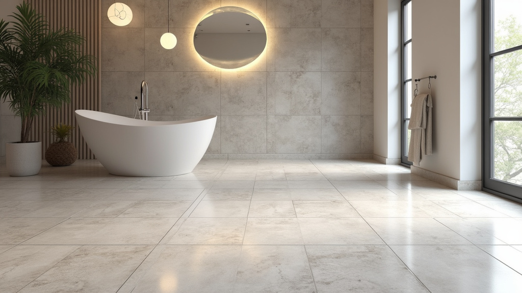 Pose de carrelage dans une salle de bain moderne