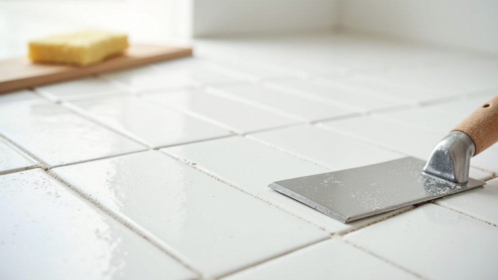 Technique de nettoyage des joints de carrelage avec éponge spécialisée