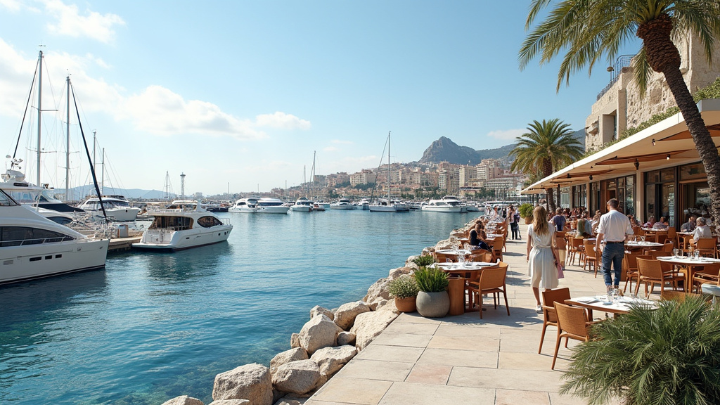 Vue aérienne des Terrasses du Port à Marseille face à la mer