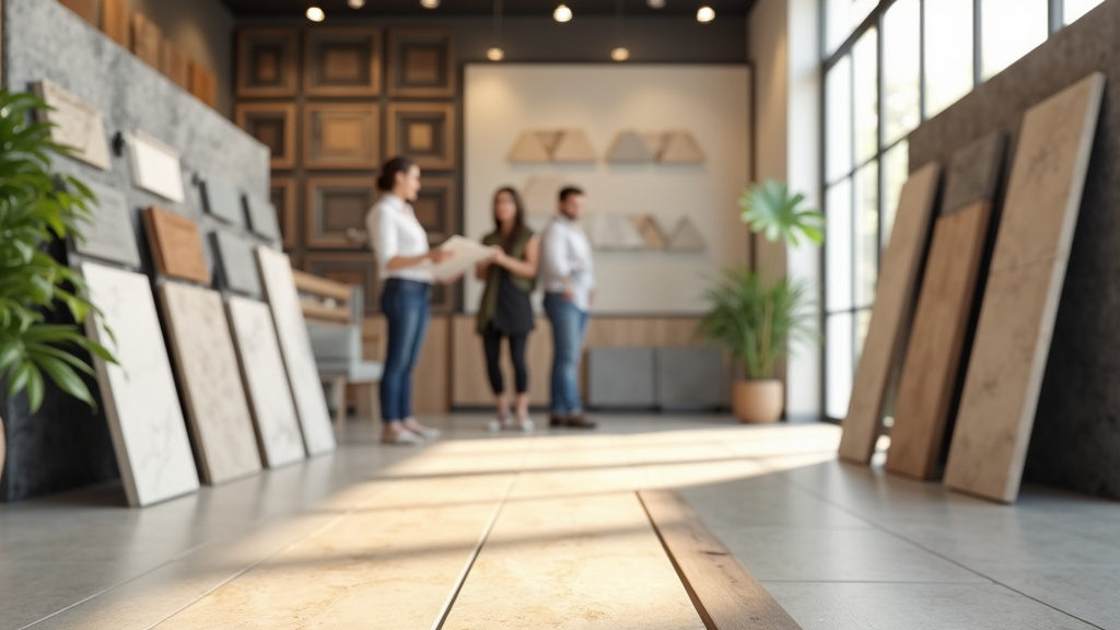 Conseiller en carrelage discutant avec un client dans un magasin