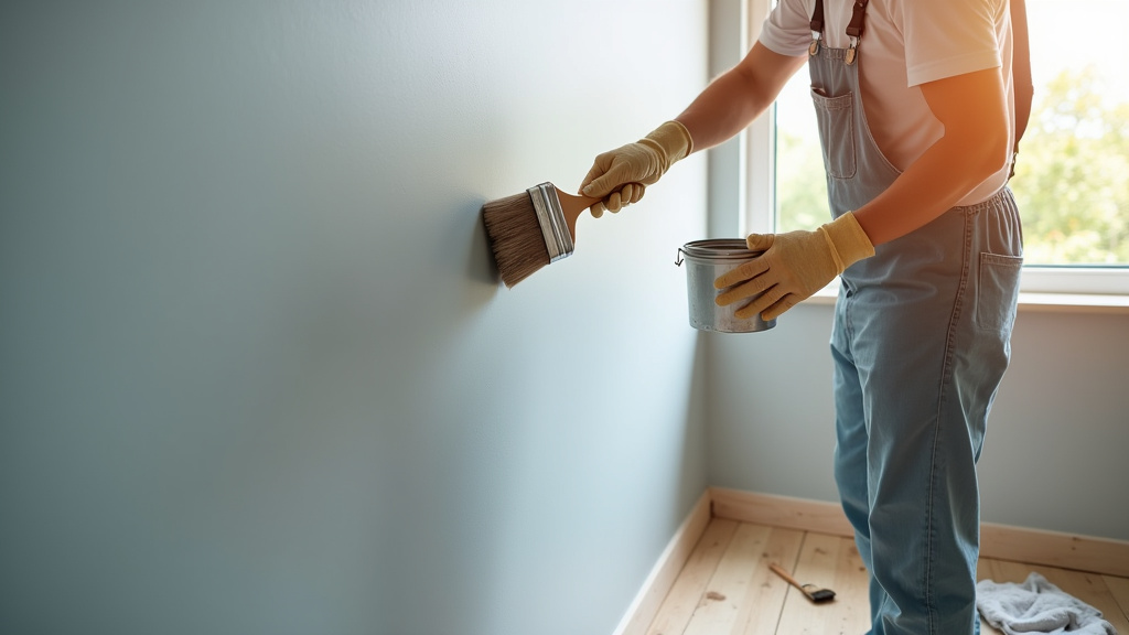 Consultation entre un client et un peintre professionnel pour un projet de rénovation